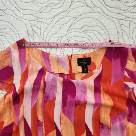 [PS] Colourful Short Sleeve Worthington Petite Blouse - Picture 8 of 11